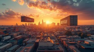 image of Lusaka skyline with trucks_containers blended